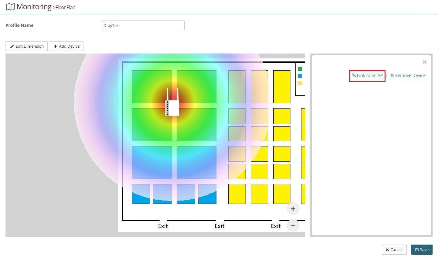 a screenshot of VigorACS Floor Plan